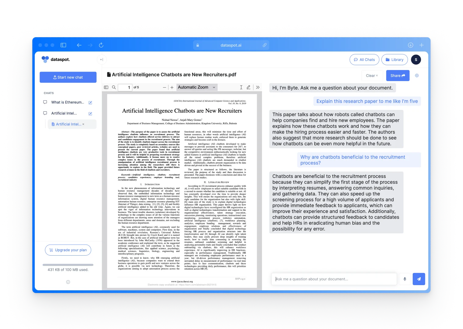 academic articles chat